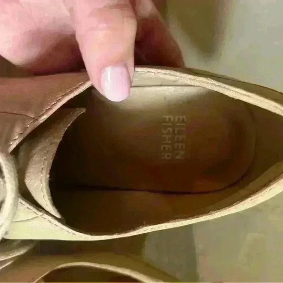 Eileen fisher Nan Leather Oxford lace up .8 Office neutral minimalist laganlook - Picture 2 of 8